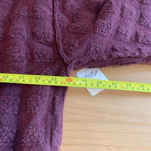 Free People OB1818530 Care Soul Searcher Mock Neck Sweater MEDIUM in Wine Heathe - Picture 8 of 9